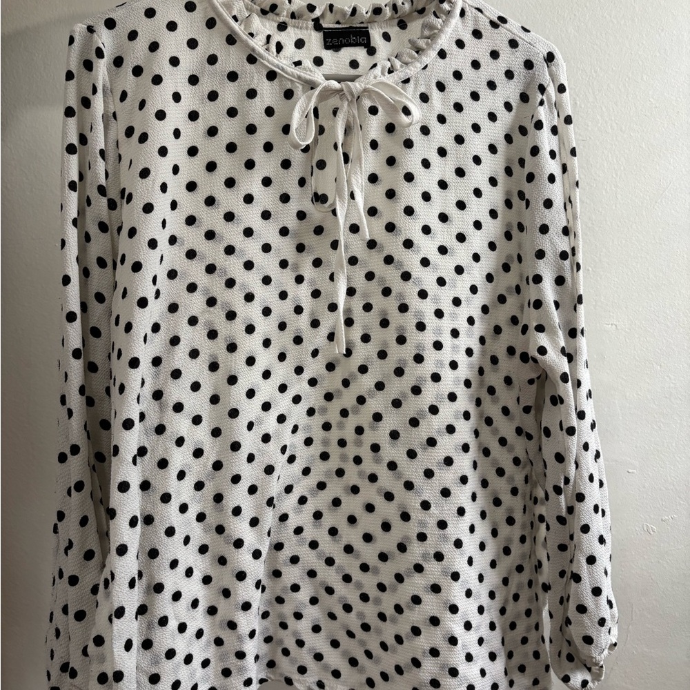 White Polka Dot Blouse